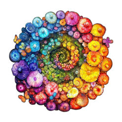 Mindful Wooden Jigsaw Puzzle – Rainbow vortex mushrooms