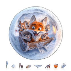 Alternative view of Mindful Wooden Jigsaw Puzzle – Sleigh fox