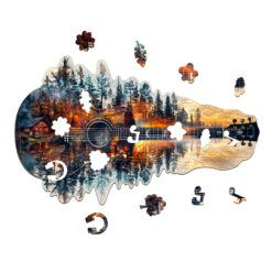 Alternative view of Mindful Wooden Jigsaw Puzzle – Sunset guitar