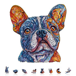 Alternative view of Mindful Wooden Jigsaw Puzzle –Vivid Bulldog