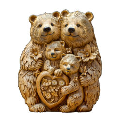 Mindful Wooden Jigsaw Puzzle – Woodcarve bear family