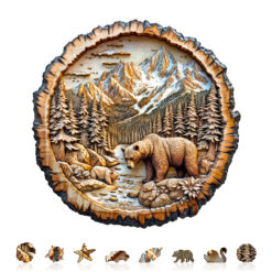 Alternative view of Mindful Wooden Jigsaw Puzzle – Annual ring Bear