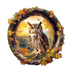 Mindful Wooden Jigsaw Puzzle – Autumn Owl