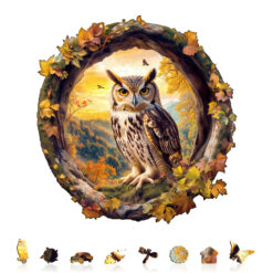 Alternative view of Mindful Wooden Jigsaw Puzzle – Autumn Owl