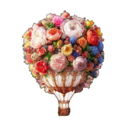 Mindful Wooden Jigsaw Puzzle – Bouquet Hot air Balloon