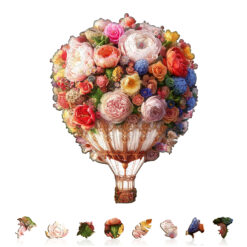 Alternative view of Mindful Wooden Jigsaw Puzzle – Bouquet Hot air Balloon