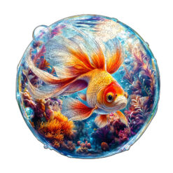 Mindful Wooden Jigsaw Puzzle –Bubble Goldfish