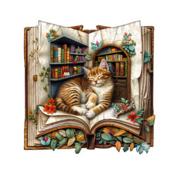 Mindful Wooden Jigsaw Puzzle –Cat in the book