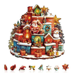 Alternative view of Mindful Wooden Jigsaw Puzzle – Christmas gift house