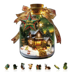Alternative view of Mindful Wooden Jigsaw Puzzle – Christmas message in a bottle