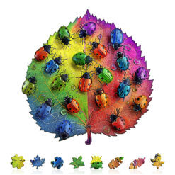 Alternative view of Mindful Wooden Jigsaw Puzzle – Colorful ladybug