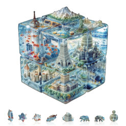 Alternative view of Mindful Wooden Jigsaw Puzzle –Cube City