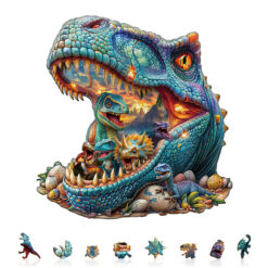 Alternative view of Mindful Wooden Jigsaw Puzzle – Fantasy Dinosaurs-2
