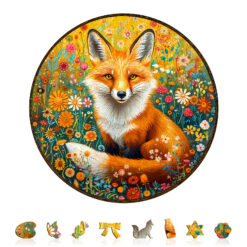 Alternative view of Mindful Wooden Jigsaw Puzzle – Fantasy Garden Guardian-Fox