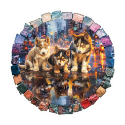 Mindful Wooden Jigsaw Puzzle – Gray wolf —My wish