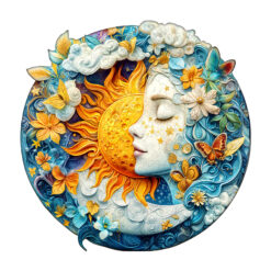 Mindful Wooden Jigsaw Puzzle –Moon sun and girl