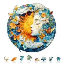Alternative view of Mindful Wooden Jigsaw Puzzle –Moon sun and girl