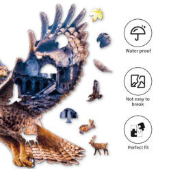 Alternative view of Mindful Wooden Jigsaw Puzzle – Mountain View Eagle
