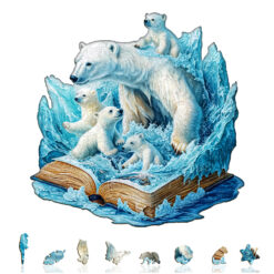 Alternative view of Mindful Wooden Jigsaw Puzzle –Polar Bears Story
