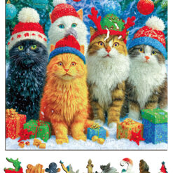 Alternative view of Mindful Wooden Jigsaw Puzzle –Santa Kitty
