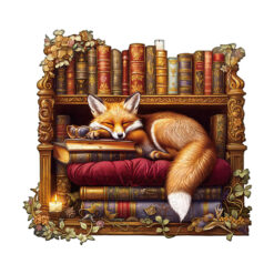 Mindful Wooden Jigsaw Puzzle –Sleep Library-Fox
