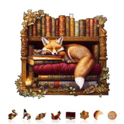 Alternative view of Mindful Wooden Jigsaw Puzzle –Sleep Library-Fox