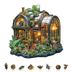 Alternative view of Mindful Wooden Jigsaw Puzzle – Steampunk greenhouse