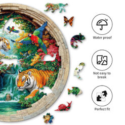 Alternative view of Mindful Wooden Jigsaw Puzzle – The Tiger Family