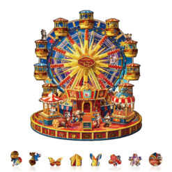 Alternative view of Mindful Wooden Jigsaw Puzzle – Circus Ferris Wheel