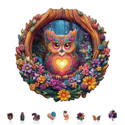 Alternative view of Mindful Wooden Jigsaw Puzzle – Loving Owl