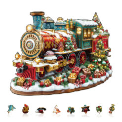 Alternative view of Mindful Wooden Jigsaw Puzzle – Christmas Train