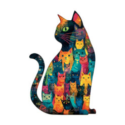 Mindful Wooden Jigsaw Puzzle – Feline Mosaic