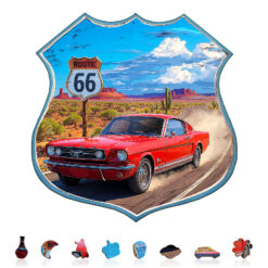 Alternative view of Mindful Wooden Jigsaw Puzzle – Route 66