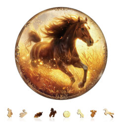 Alternative view of Mindful Wooden Jigsaw Puzzle – Wheatfield Gallop