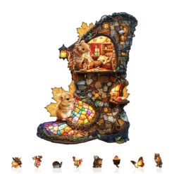Alternative view of Mindful Wooden Jigsaw Puzzle – boot hut