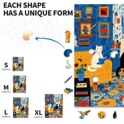 Alternative view of Mindful Wooden Jigsaw Puzzle – Cats Art Studio