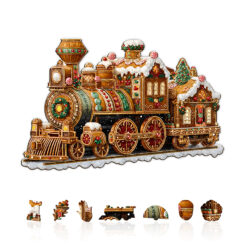 Alternative view of Mindful Wooden Jigsaw Puzzle – Christmas Mechanical Train-2