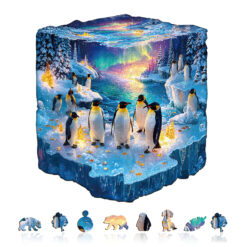 Alternative view of Mindful Wooden Jigsaw Puzzle – Frozen polar Penguin