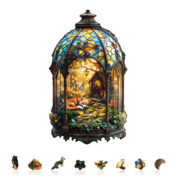 Alternative view of Mindful Wooden Jigsaw Puzzle – Lantern Fox