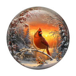 Mindful Wooden Jigsaw Puzzle – Snow Cardinal